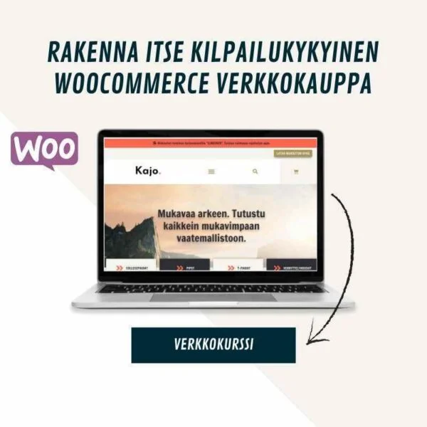 Rakenna itse kilpailukykyinen woocommerce verkkokauppa verkkokurssi